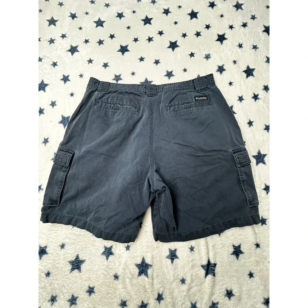 Columbia Mens 38 Cargo Shorts Blue Outdoor Hiking Utility Cotton Casual